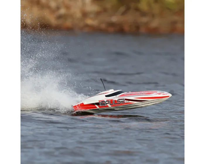 Pro Boat Impulse 32 RC Boat with Smart Technology, RTR, White / Red, PRB08037T2