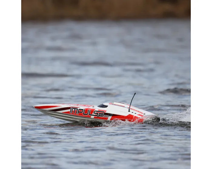 Pro Boat Impulse 32 RC Boat with Smart Technology, RTR, White / Red, PRB08037T2