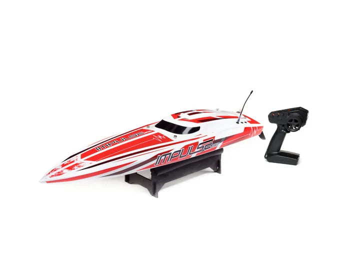 Pro Boat Impulse 32 RC Boat with Smart Technology, RTR, White / Red, PRB08037T2