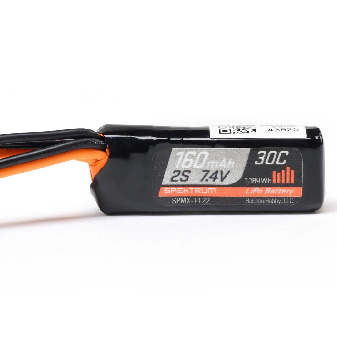 Spektrum 160mAh 2S 7.4V 30C LiPo Battery with PH2.0 Connector, SCX30