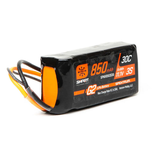 Spektrum 850mAh 3S 11.1V 30c Smart G2 LiPo Battery with IC2 Connector