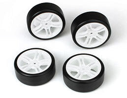 E4D mounted drift tyre & rim white rim TM503302W