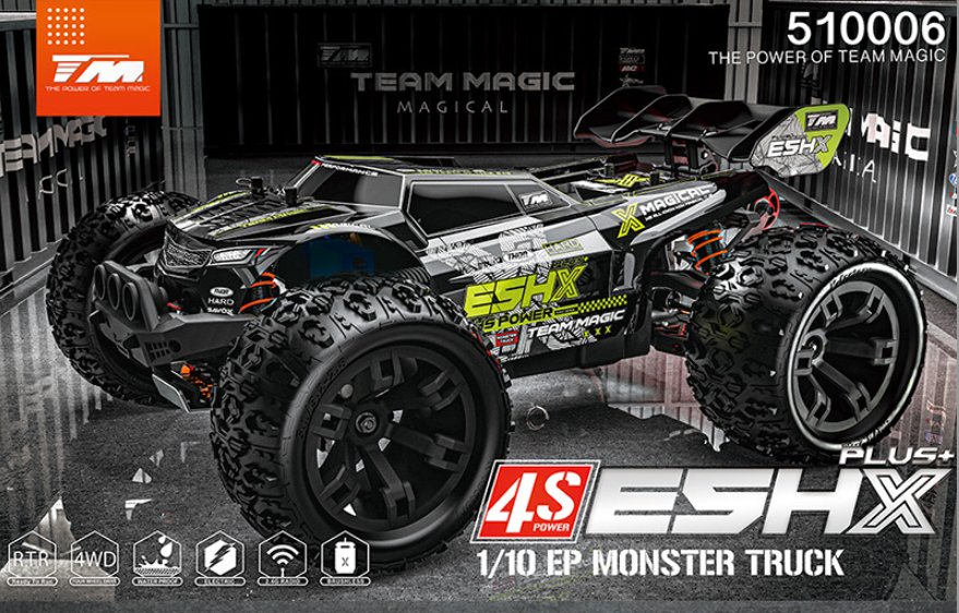 Team Magic 51006 1/10 E5 HX 4S Monster Truggy-Brushless (Yellow)