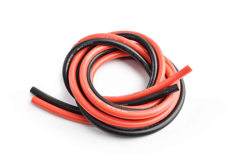 Silicone wire 10AWG 0.06 with 1m red and 1m black