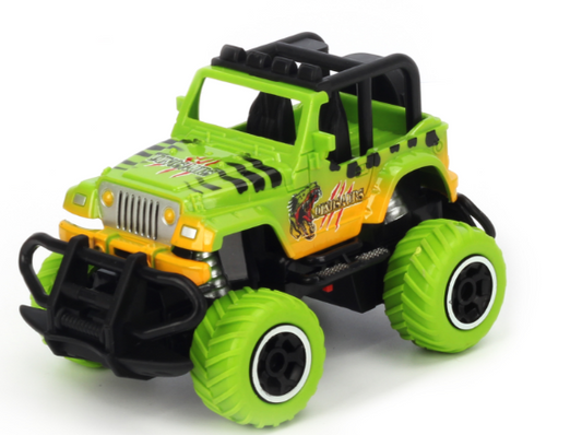 1:43 Scale mini off-road graffito jeep Green RTR car Body, (Requires AA Batteries)