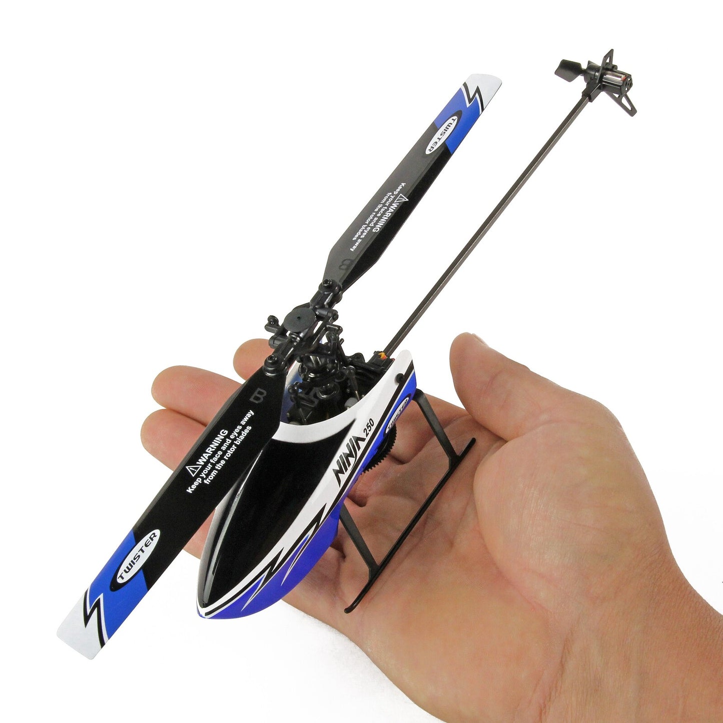 Twister Ninja 250 Blue Flybarless Helicopter 6 Axis Stabilization & Altitude Hold