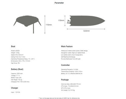 UDI UDIRC Brushless Motor RC Boats, UDI005