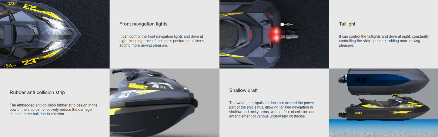 2.4G Brushless Jet Boat Self-Righting Hull Design