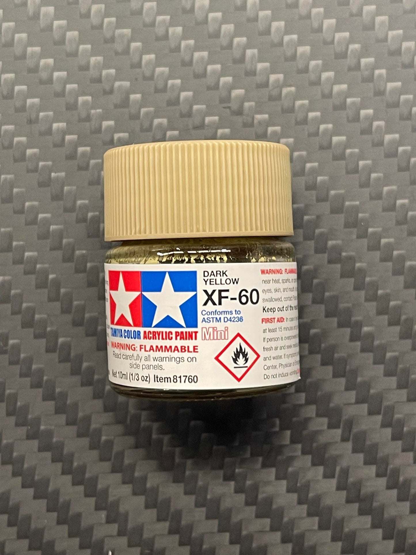 Tamiya 81760 Acrylic Paint Mini XF-60 Dark Yellow (10ml)