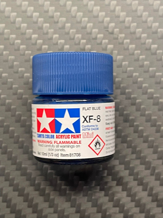 Tamiya 81708 Acrylic Paint Mini XF-8 Flat Blue (10ml)