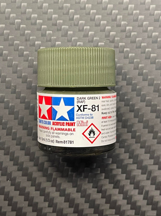 Tamiya 81781 Acrylic Paint Mini XF-81 Dark Green 2 (RAF) (10ml)