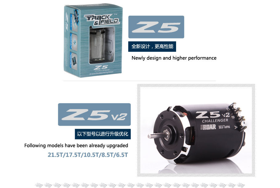 Track & field z5 series brushless racing motor 4.5t