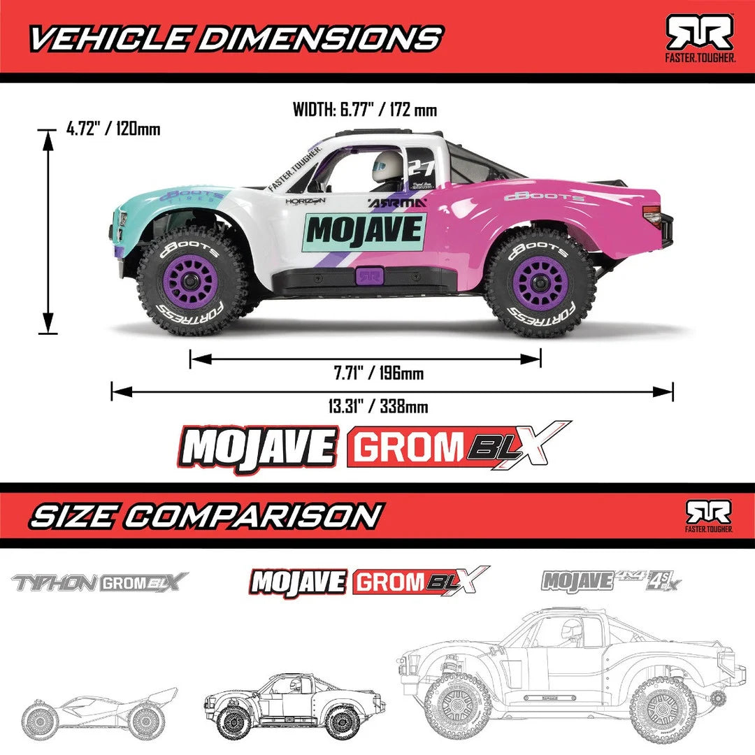 Arrma Mojave Grom 223S DSC Brushless 1/16 4x4 Desert Truck RTR, Teal, ARA2304ST1