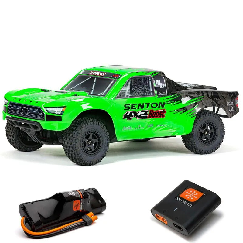 Arrma Senton 4X2 Boost Mega 1/10 2wd Short Course Truck, RTR, Green, ARA4103SV4T1