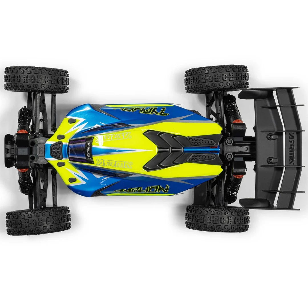 Arrma Typhon 223S DSC 4X4 BLX 1/8 RC Buggy, RTR, Blue/Yellow, ARA4306V4T4