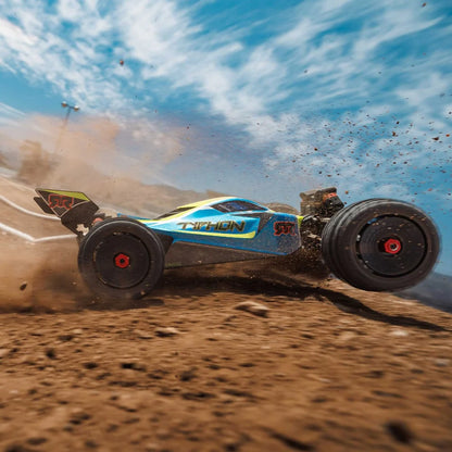 Arrma Typhon 223S DSC 4X4 BLX 1/8 RC Buggy, RTR, Blue/Yellow, ARA4306V4T4