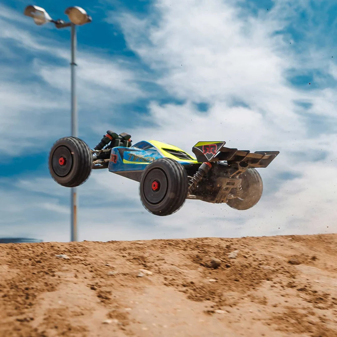Arrma Typhon 223S DSC 4X4 BLX 1/8 RC Buggy, RTR, Blue/Yellow, ARA4306V4T4