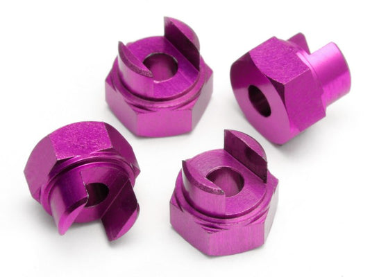 #HB70387 - ALUMINUM HEX HUB, PURPLE (4pcs/MINIZILLA)