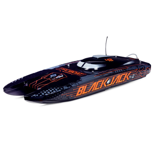 Pro Boat Blackjack 42 Brushless 8S Catamaran, RTR, Black / Orange, PRB08043T1